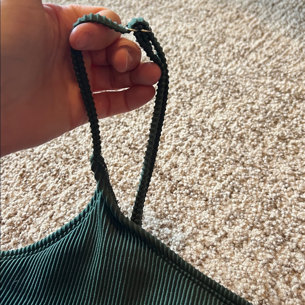 Dark Green Ribbed Bikini Set - Picture 3 of 4